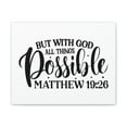 thumbnail image 1 of Scripture Walls All Things Possible With God Matthew 19:26 Cursive Christian Wall Art Bible Verse Print Ready to Hang Unframed, 1 of 8