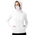 thumbnail image 2 of IUYRTFE Women's UPF 50+ Hooded Sun Protection Jacket Full Zip Long Sleeve with Face Mask and Thumbholes Lightweight Outdoor Coat, 2 of 5
