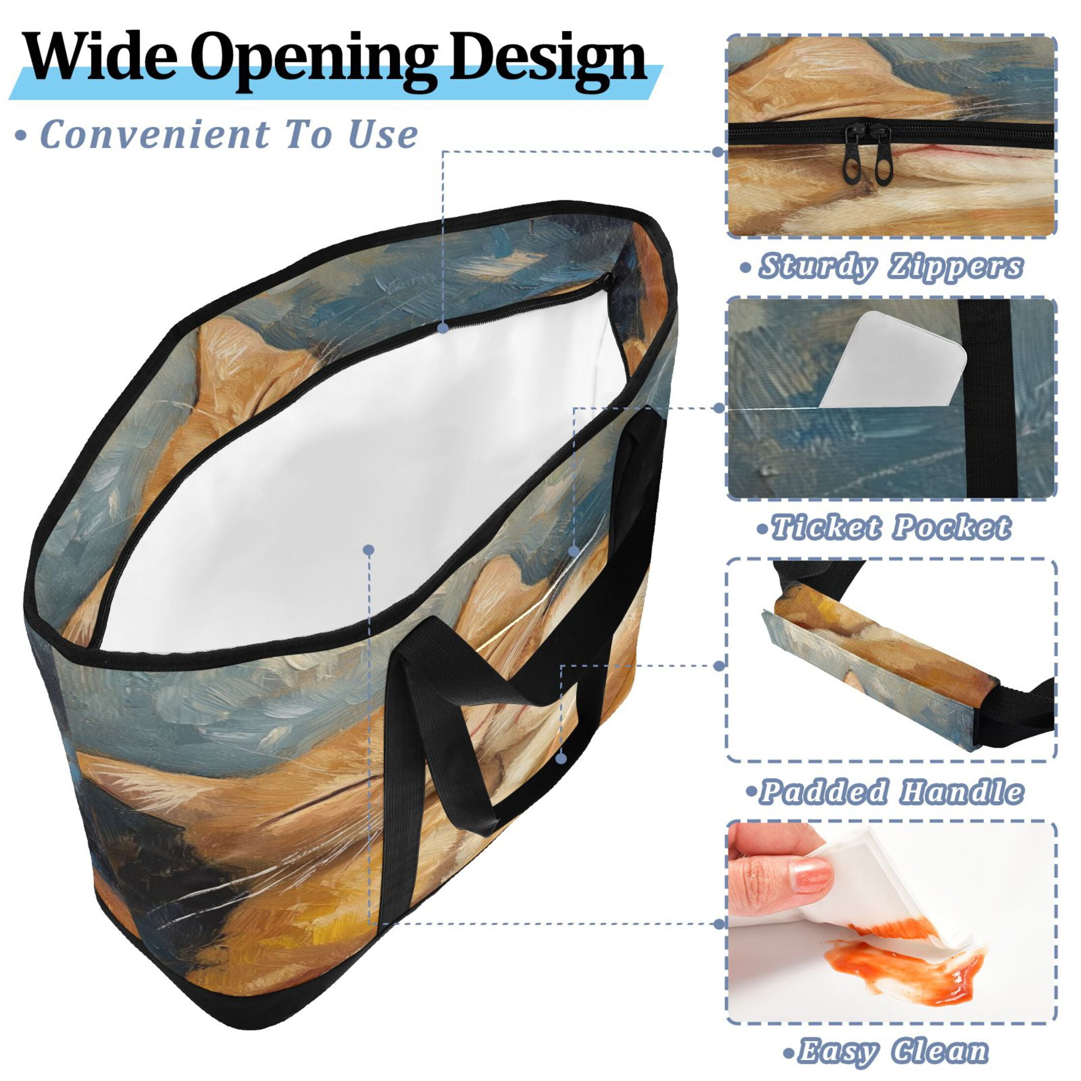 Large Hand-held Ice Pack Picnic Bag Insulation and Refrigeration Suitable for Shopping Picnics and Camping Beautiful Couple Cats
