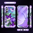 thumbnail image 2 of Casetego for Samsung Galaxy A15 5G Case,[2 Pack Screen Protector + 2 Pack Lens Protector]Heavy Duty Sturdy Shockproof Full Body Protection Rugged Case,Light Purple Butterfly, 2 of 7