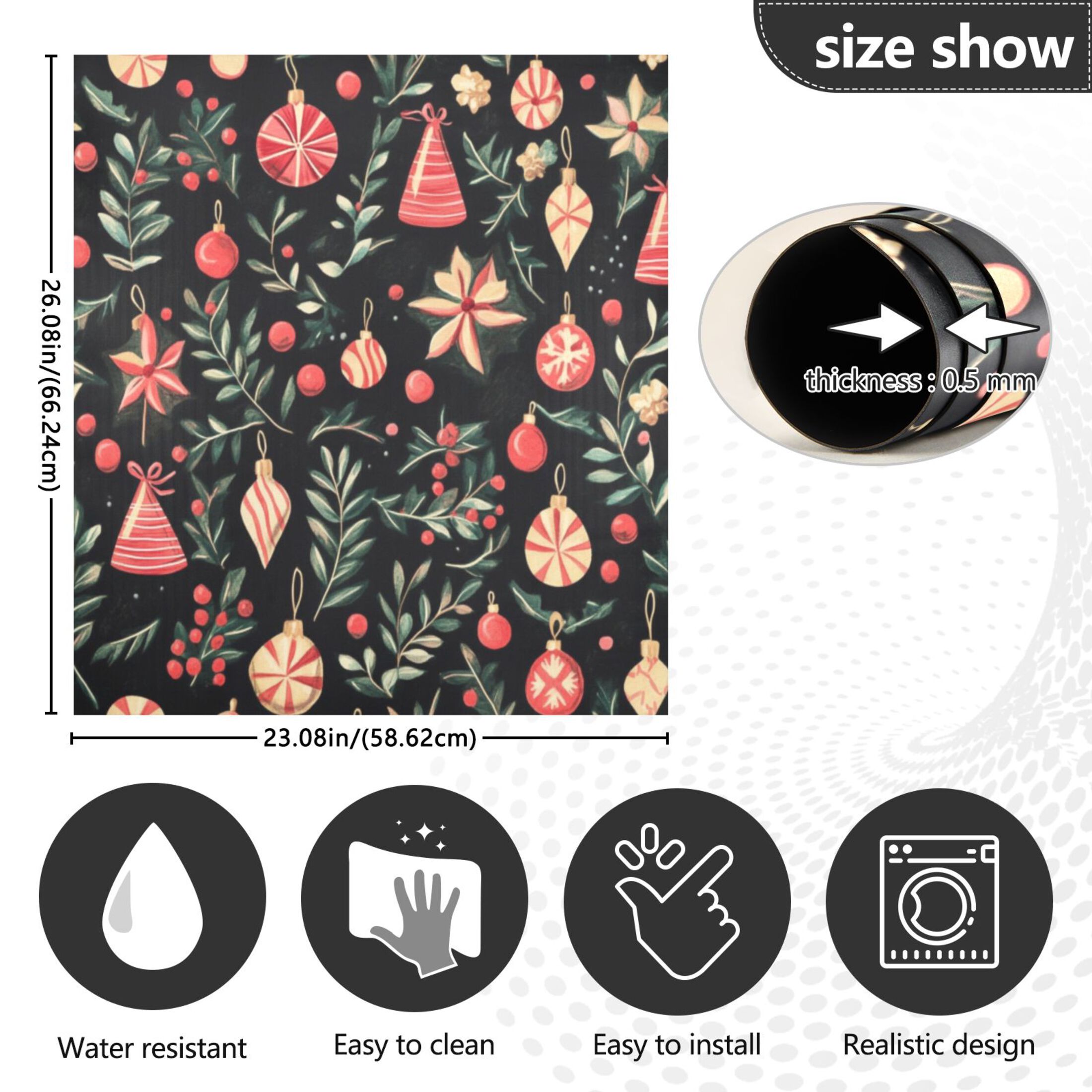 Dishwasher Magnetic Sticker 23x26 Inch Refrigerator Magnetic Sticker Washing Machine Magnetic Sticker Kitchen Panel Magnetic Sticker Home Decor Christmas Decorations