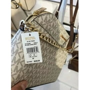 Michael Kors Women's Back Slip Pocket Signature Canvas Crossbody Bag, Vanilla