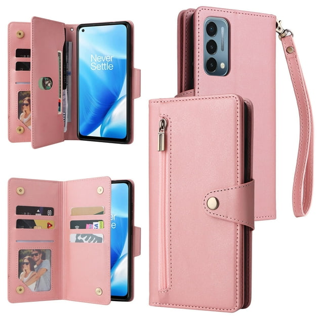 Case for OnePlus Nord N200 5G Magnetic Leather Zipper Wallet Cover Card Holder