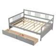 thumbnail image 4 of Full Size Daybed with 2 Storage Drawers, Solid Wood Bed Frame with Safety Rails, Dual-use Sturdy Full Bed for Living Room, Guest Room, Children Room, No Box Spring Required, Gray, 4 of 7