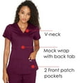 thumbnail image 5 of Grey's Anatomy Women's Junior Fit Mock Wrap Nurse Scrub Top - 4153, 5 of 7