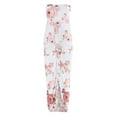 thumbnail image 4 of USSUMA Summer Dresses for Women 2022 Floral Print Strapless Irregular Hem Ruched Flowy Maxi Womens Dresses Sleeveless Sundresses for Women Off the Shoulder Wedding Guest Dresses for Women, 4 of 5