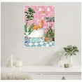 thumbnail image 3 of Kate and Laurel Maximalist Llama Bath Framed Canvas Wall Art  by Honey Island Studio 18 x 24 Sylvie Beaded White, Whimsical, Animals, Bathroom, Flowers, Humor Art for Wall Decor, Living Room, Bedroom, 3 of 8