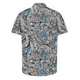 thumbnail image 6 of Yteetum Men's Short Sleeve Shirts Floral Print Hawaiian T Shirt Casual Button Down Short Sleeve Lapel Beach Summer T-Shirts, 6 of 7