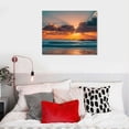 thumbnail image 4 of GOSMITH s Blue Beach Sunrise White Wave Pictures on Canvas Wall Art Modern Stretched and Framed Seascape Canvas Prints Seaview Artwork for Home Office Decorations, 4 of 4