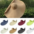 thumbnail image 1 of Cheers.US Women Super Wide Brim Sun Hat Summer Solid Color Beach Outdoor Sun Hat Lady Girls UV Sun Protection Packable Bucket Hat, 1 of 7