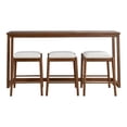 thumbnail image 3 of Furniture of America Forma Solid Wood 4-Piece Sofa Table with Stools in Walnut, 3 of 10