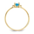 thumbnail image 2 of Primal Gold 14 Karat Yellow Gold Diamond and Blue Topaz Birthstone Ring, 2 of 5
