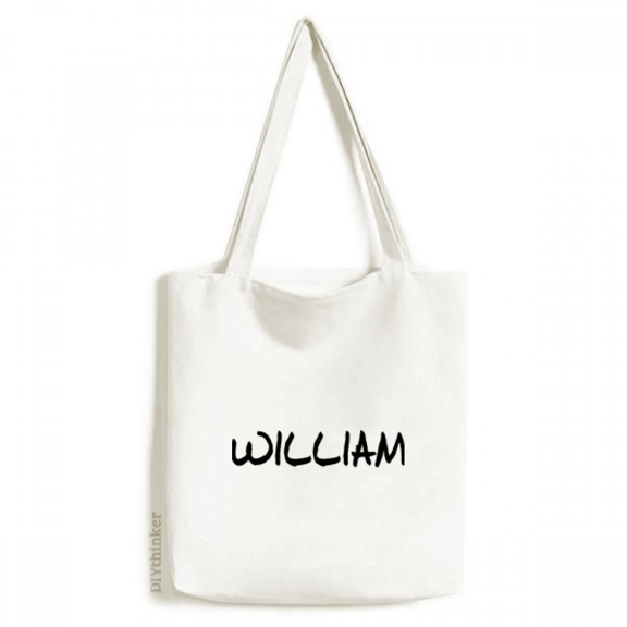 Special Handwriting English Name WILLIAM Tote Canvas Bag Shopping Satchel Casual Handbag