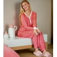 thumbnail image 2 of Doublju Women's Long Sleeve Henley Pajama Sleepwear 2 Pcs Set, 2 of 3