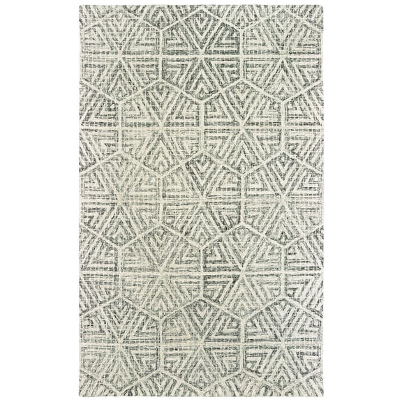 Oriental Weavers Tallavera Hand-made Wool Area Rug - 55605 - 8' x 10' - in Gray/ Ivory - Global Style, Hand-Made Wool Rugs, Dining, Living Room Rug