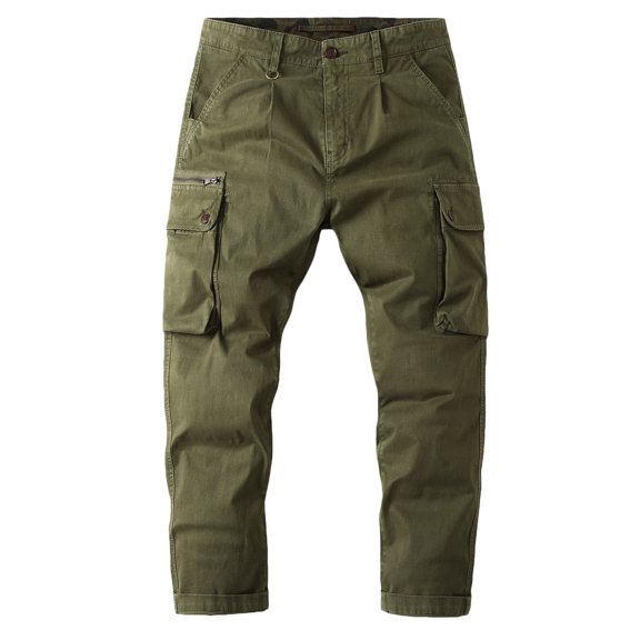 WREESH Men's Cargo Pants Long Casual Sport Pants Trousers Running Joggers Sweatpants Green