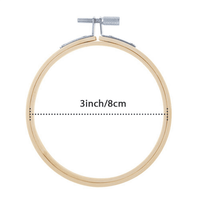 100 Pieces 3 inch Bamboo Embroidery Hoops Round Wooden Circle Hoop Round Ring for Art Craft Sewing, Brown