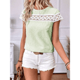 thumbnail image 4 of Blusas Casuales de Mujer con Cuello Redondo, Corta, Holgadas y Caladas Verde XL, 4 of 10