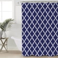 thumbnail image 5 of Navy Blue Shower Curtain, 72" x 72", Moroccan Geometric Abstract Waterproof Bathroom Curtain Washable Shower Curtain Set with 12 Hooks, 5 of 6