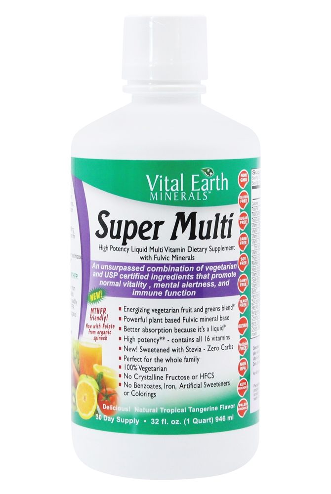 Vital Earth Super Multi High Potency Liquid Multi Vitamin with Fulvic