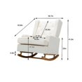 thumbnail image 7 of Rocking Chair with Two Sets of Legs, Mid Century Polyester Fabric Glider Rocker Chair with Padded Seat,Upholstered Single Sofa,Accent Chair for Living Room, Bedroom-White Teddy, 7 of 7