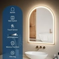 thumbnail image 2 of Arched LED Wall-Mounted Mirror,Bathroom Mirror with 3 Colors Lights For Bedroom Living Room, 2 of 7