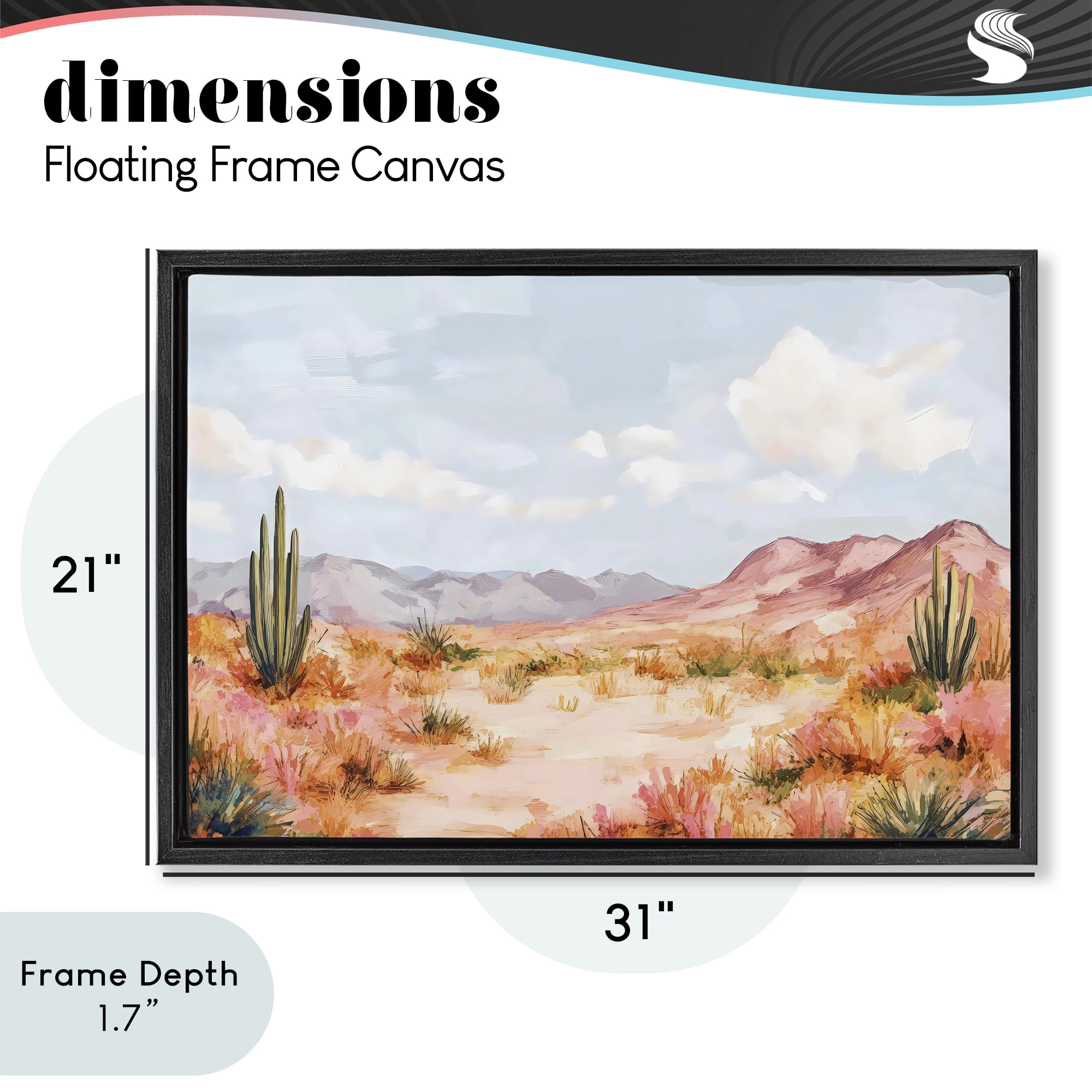 Stupell Industries Pastel Desert Dream Sunset Black Framed Floater Canvas Wall Art, design by Creative Studio