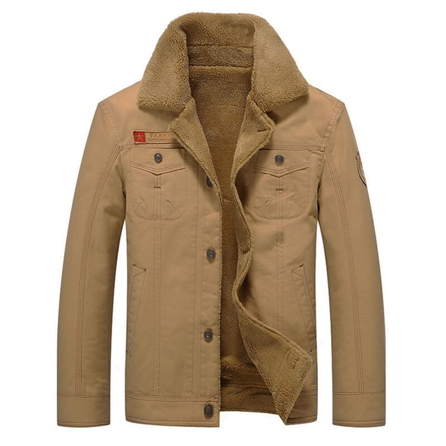 Qertyioot Hauts pour Hommes Mode Veste Décontractée Extérieure à Manches Longues Manteau Chaud
