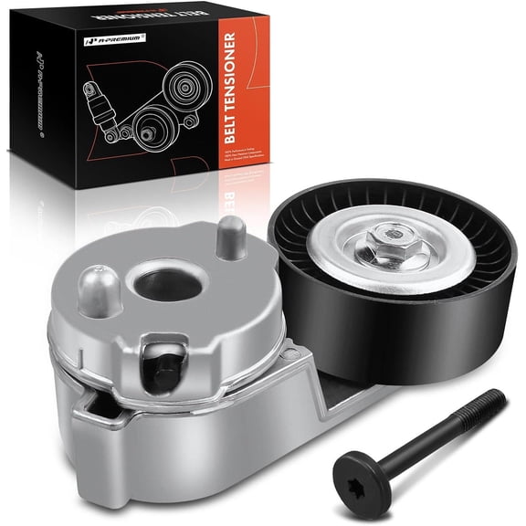 A-Premium Belt Tensioner Assembly with Pulley Compatible with Jeep Wrangler TJ 2000-2006 Grand Cherokee WJ 1999-2004 L6 4.0L