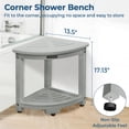 thumbnail image 3 of Taburete de ducha KingPavonini Corner HDPS impermeable con almacenamiento, 3 of 8