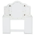 thumbnail image 4 of Topbuy Children's Dressing Table Kid Size Vanity Mirror Unit w/ Tri-folding Mirror & Removable Top White, 4 of 9