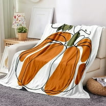 Nkmbld Thanksgiving Fleece Throw Blanket, Pumpkin Print Flannel Blanket, Cozy Fleece Halloween Decoration for Party Sofa Bed Living Room