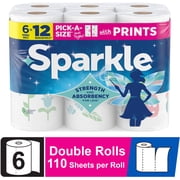 Sparkle Pick-A-Size Paper Towels, Multi-Color, 6 Double Rolls, 110 Sheets per Roll