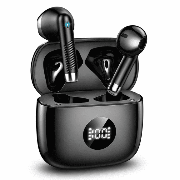 Wireless Earbuds, Bluetooth 5.4 Ear Buds with 4 ENC Noise Cancelling Mics, 40H Playtime, LED Power Display, 13mm Hi-Fi Stereo, IPX7 Waterproof Headphones for iPhone Android