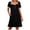 Black(Dress), variant on Womens Casual House Dress with Pockets Short Sleeve Soft Lace Trim Henley Nightgown & Lounge Dress