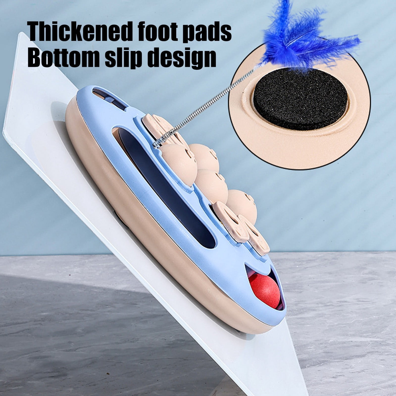 D Slow Eating Pet Cat Dog Puzzle Toy Interactive Ball Spinning Wheel Hide Food Feeder Boredom