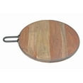 thumbnail image 1 of IH Casa Decor Grey Acacia Wood Round Board Avec Poignée Gunmetal, 1 of 4
