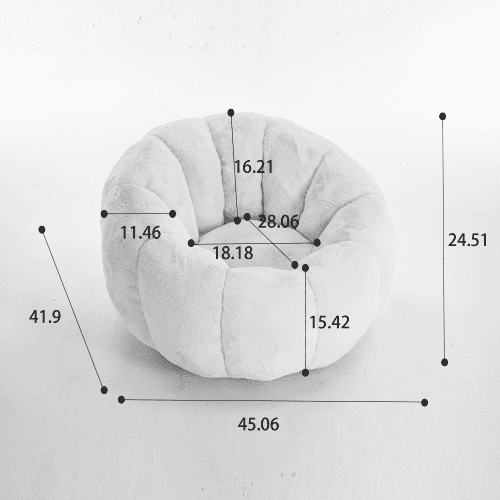 Eyisean 45" Fluffy Bean Bag Chair for Adults with Floral-Shaped Backrest, Comfy Soft Cloud Reading Chair with Faux Fur & Foam, Lazy Lounge Single Sofa for Bedroom, Living Room, Apartment