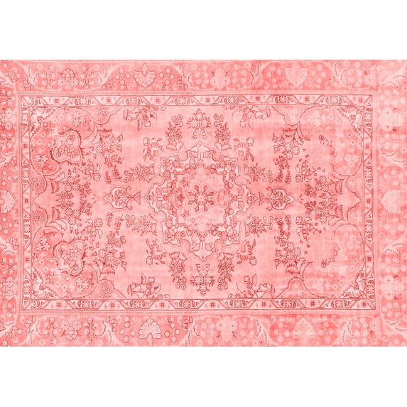 Ahgly Company Machine Washable Indoor Rectangle Abstract Red Modern Area Rugs, 4' x 6'