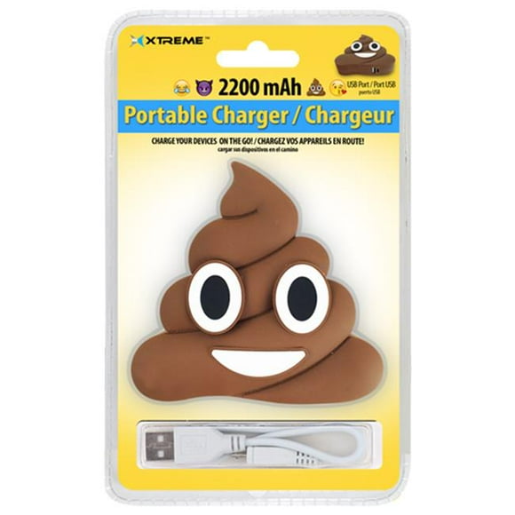 Xtreme Cables Batterie Externe pour les Travaux avec iPhone Samsung Motorola HTCAand BlackBerry LG - Marron Emoji
