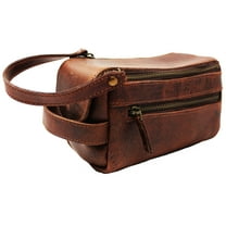 Leather Men Women Travel Toiletry Organizer Shaving Dopp Kit Bag Purse 18AA08DB