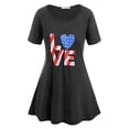 thumbnail image 1 of Camiseta gráfica de impresión de la bandera americana Rosegal  Camisetas tallas grandes, 1 of 5