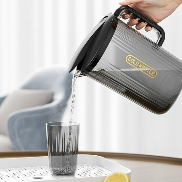 Jarra de agua y asa Hervidor Calor Resistente al frío Dispensador de bebidas de leche Tetera Jarra de té para la fiesta de la oficina Negro Macarena cántara
