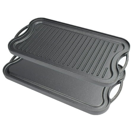 Drevy Cast Iron， Pre Seasoned Grill Pan 20" x 9.5"