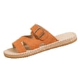 thumbnail image 2 of Women's Sandals,Walking Sandals Women,Cute Sandals for Women,Flat Sandals for Women,Flat Shoes for Women,Women's Fashion Plus-Size Flat Sandals With Buckles,Orange,9.5, 2 of 6