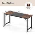 thumbnail image 4 of Giantex 63” Computer Desk, Modern Home Office Desk, Sturdy Metal Frame Writing Desk, Simple Laptop Desk for Office, Dining Room, Simple Installation, 4 of 8