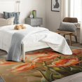 thumbnail image 3 of Floral Area Rug 5x7, Orange Flowers Rugs for Living Room, Floral Print Carpet, Soft Non Slip Machine Washable Fluffy Easy Clean, for Bedroom Dining Room Floor Home Decor Rug Xsu&-252, 3 of 7