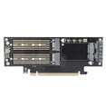 thumbnail image 3 of Adapter Card M.2 Adapter, M.2 NVMe To PCIE X4/X8/X16 NGFF MSATA Expansion Heat Sink Converter 3-disk Expansion Cooling Adapter Card, 3 of 8