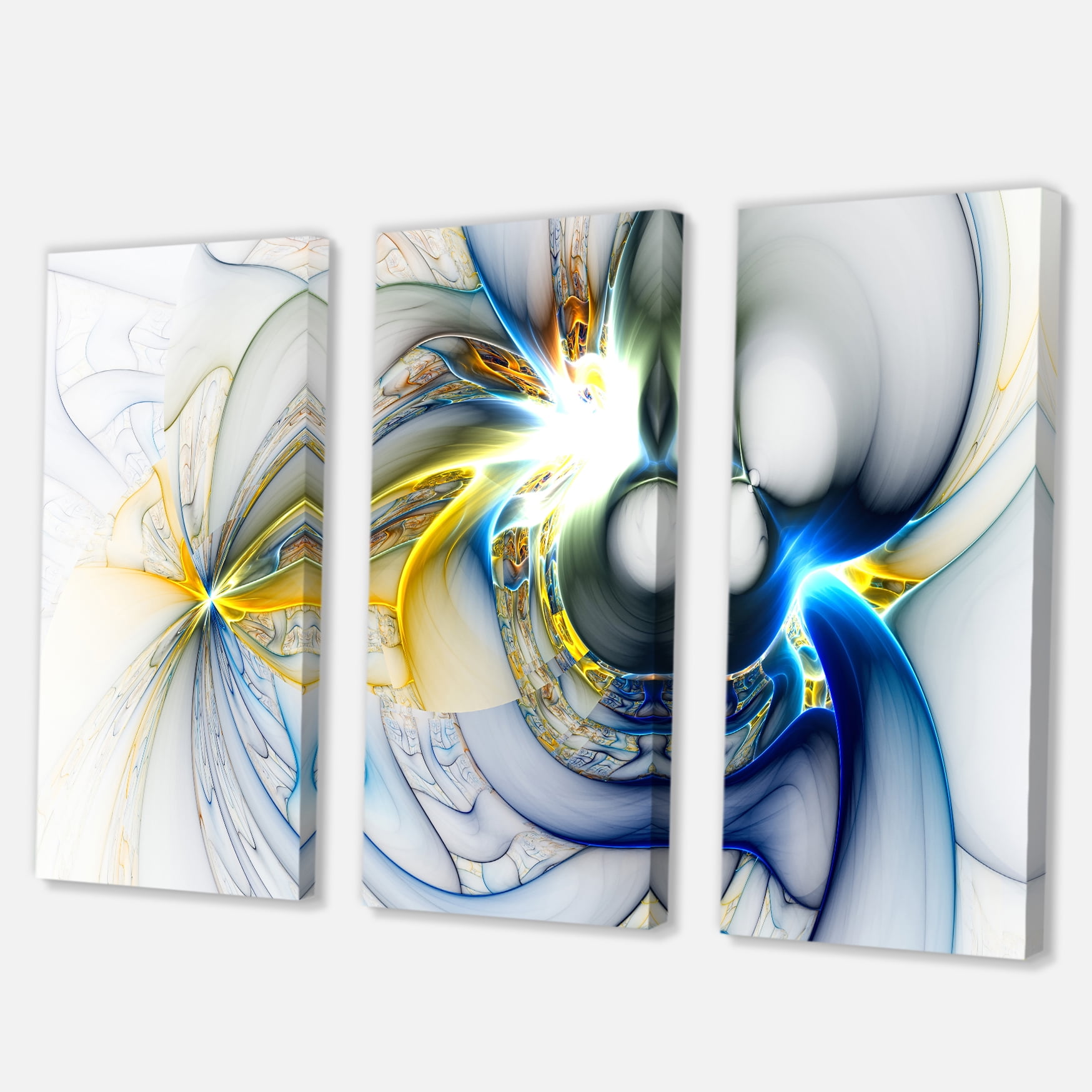 Designart 'Shining Multi Colored Plasma ' Abstract Wall Art Canvas