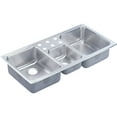thumbnail image 1 of Elkay Lcr4322 Gourmet Lustertone Stainless Steel 43" X 22" Triple Basin Top Mount Kitchen, 1 of 7